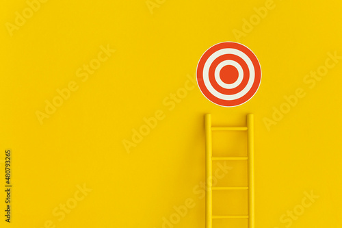 Obraz na płótnie Ladder career path for business growth success process. Inspiration and creative idea concept. w salonie