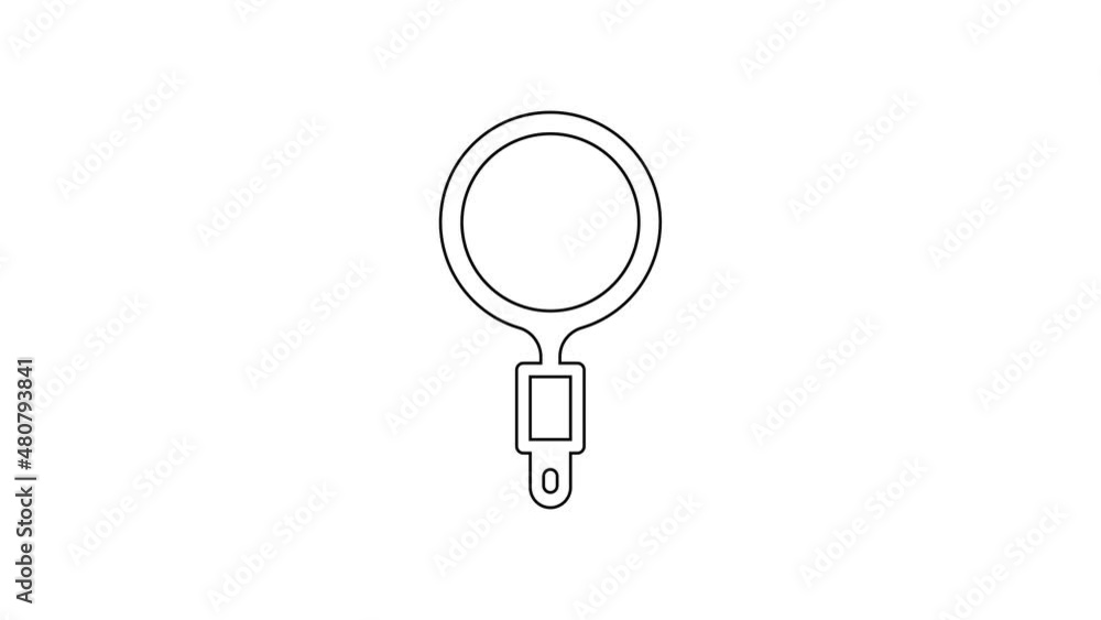 Black line Magnifying glass icon isolated on white background. Search, focus, zoom, business symbol. 4K Video motion graphic animation Black line Magnifying glass icon isolated on white background. Search, focus, zoom, business symbol. 4K Video motion graphic animation
