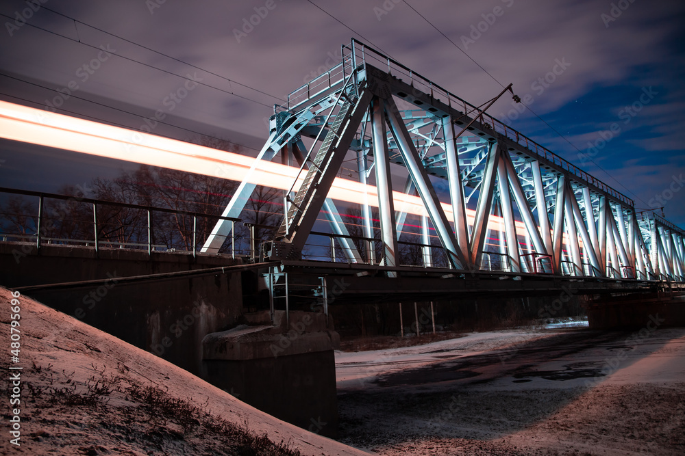 City bridge at night, art way to show it City bridge at night, art way to show it