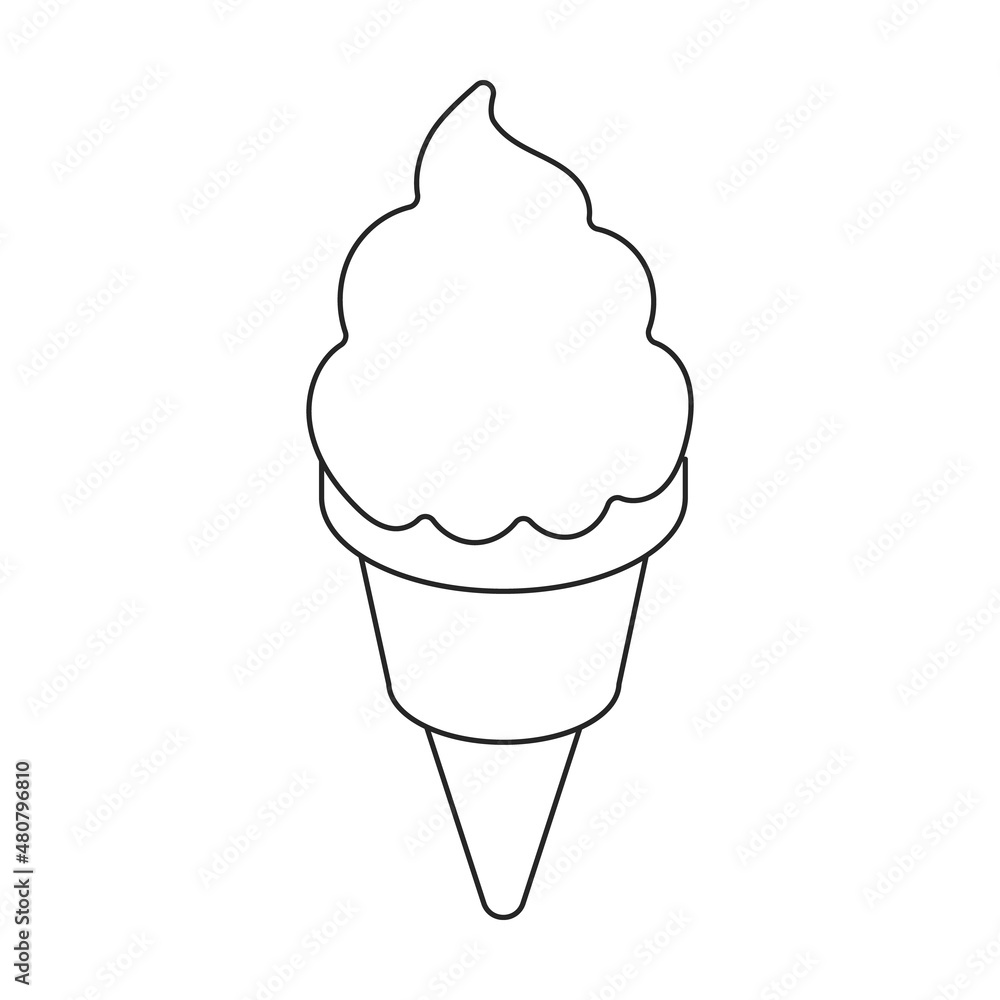 Ice cream vector icon.Outline vector icon isolated on white background ice cream. Ice cream vector icon.Outline vector icon isolated on white background ice cream.