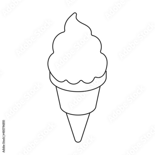 Ice cream vector icon.Outline vector icon isolated on white background ice cream.