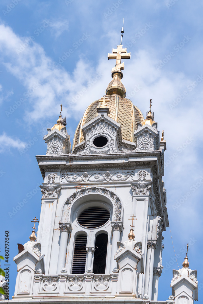 Fototapeta premium Orthodox Christian church towers in the Golden Horn area of Istanbul
