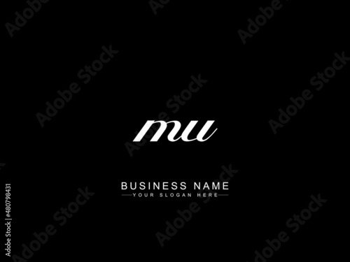 Premium MU Logo, New Signature Mu Handwriting logo Icon for cosmetics, wedding, fashion, apparel and clothing brand or business