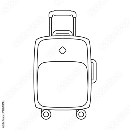 Suitcase vector icon.Outline vector icon isolated on white background suitcase.