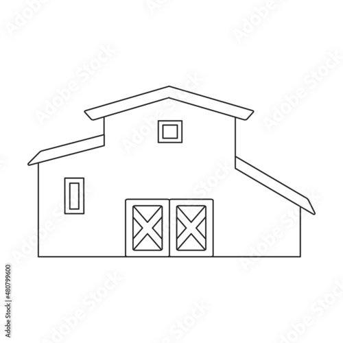 Barn vector icon.Outline vector icon isolated on white background barn.