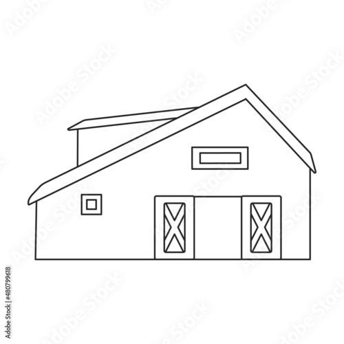 Barn vector icon.Outline vector icon isolated on white background barn.