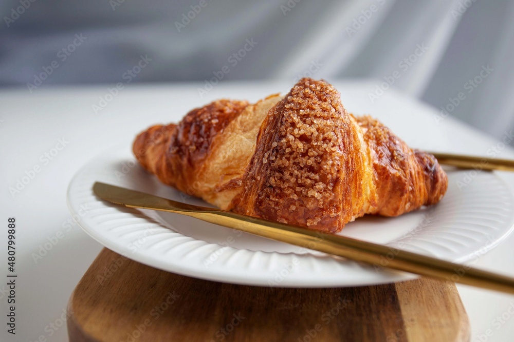 croissant on a plate croissant on a plate