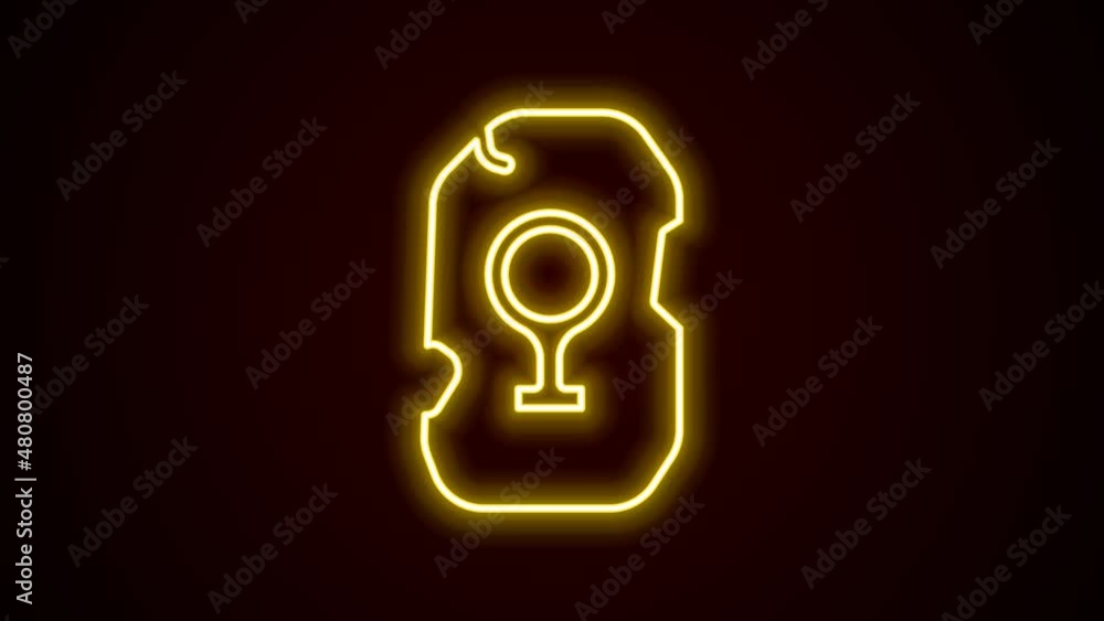 Glowing neon line Magic rune icon isolated on black background. Rune stone. 4K Video motion graphic animation Glowing neon line Magic rune icon isolated on black background. Rune stone. 4K Video motion graphic animation
