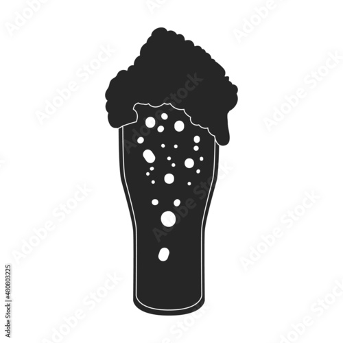 Beer glass vector icon.Black vector icon isolated on white background beer glass.