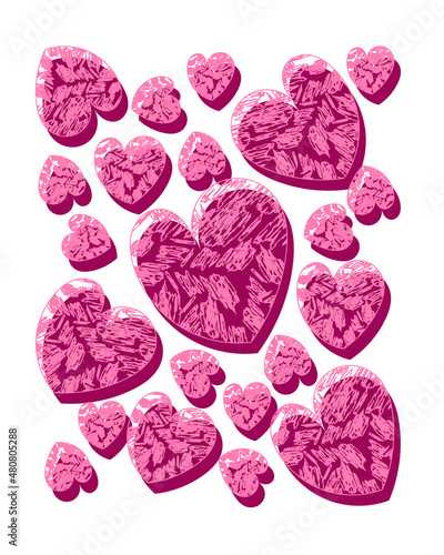 Hand drawn hearts. Design elements for Valentine's day.