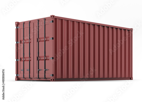 3d rendering mock up shipping container
