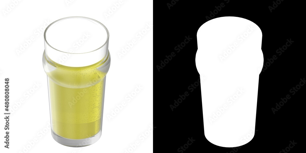 3D rendering illustration of a glass with beer 3D rendering illustration of a glass with beer