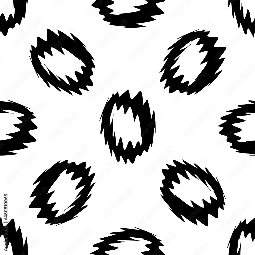Obraz premium Black alphabet letters on white background. Seamless abstract vector geometric pattern. Perfect for gift wrapping paper, Bed sheets and interior. School and learning theme.