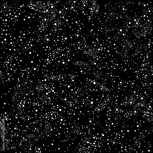 Universe sky star night pattern. Galaxy space background. Starry vector. Dark abstract cosmos seamless illustration. Black texture with moon, nebula, zodiac constellation. Sketch universe pattern
