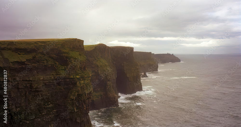 The spectacular Cliffs of Moher on the west coast of Ireland The spectacular Cliffs of Moher on the west coast of Ireland