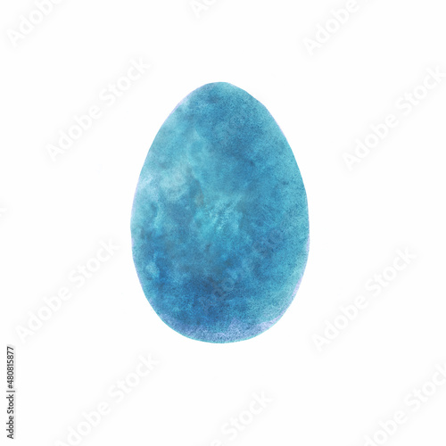 Hand-painted colored Easter egg isolated on a white background. For greeting card design, wallpaper, invitation, menu