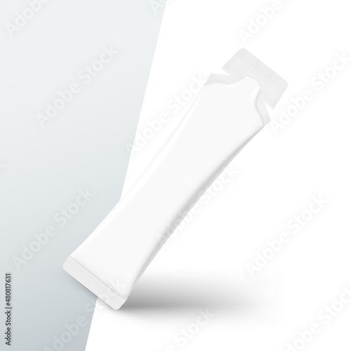 Gel sachet mockup. Vector illustration isolated on white background. Easy to use for food, medical, cosmetic and etc. EPS10.	