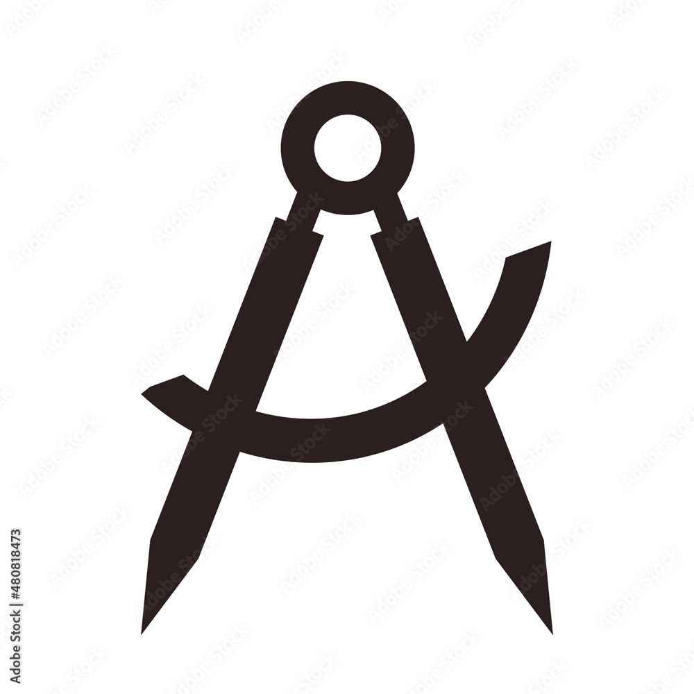 Drafting compass- flat vector icon. Drafting compass- flat vector icon.
