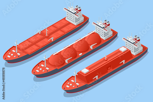 Isometric LNG carrier, an LNG carrier is a tank ship designed for transporting liquefied natural gas Import or export gas with tanker ship transportation.
