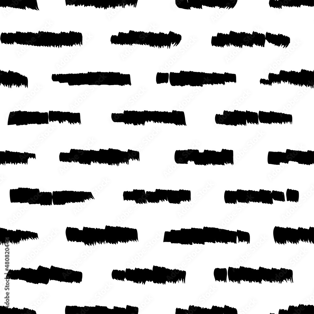 Abstract geometric pattern with black interrupted dotted lines on white ...