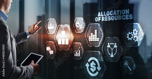 Allocation of Resources. Marketing Planning Strategy Concept. Business Technology