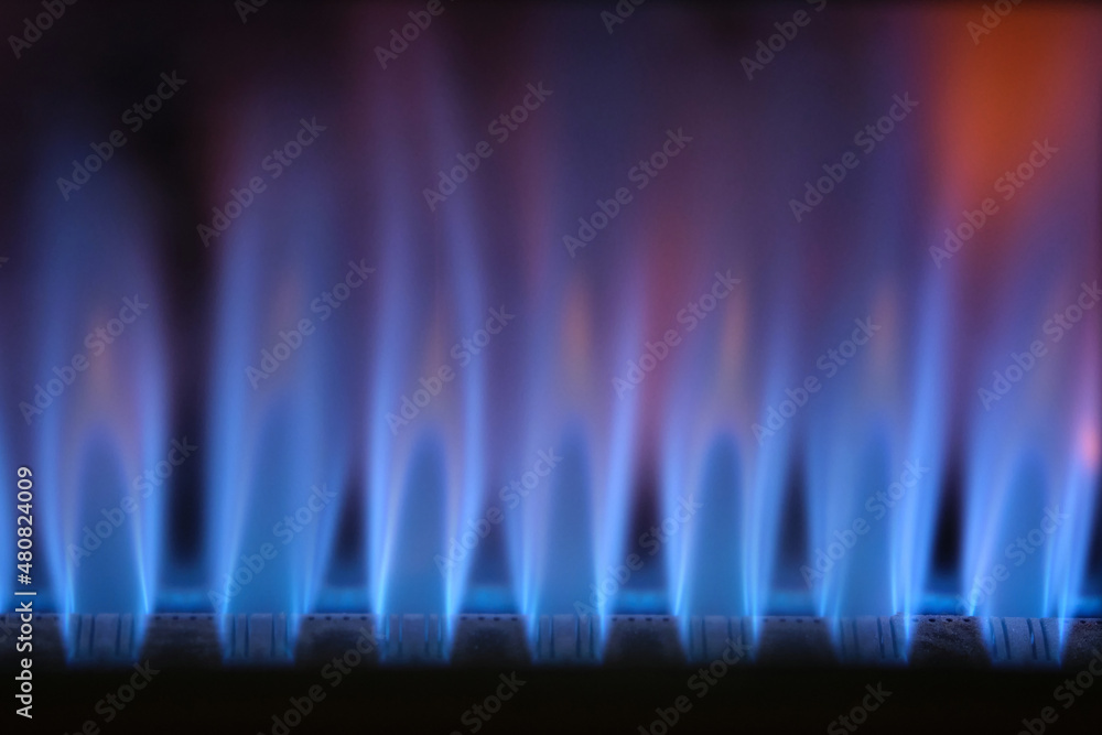 burning of natural gas