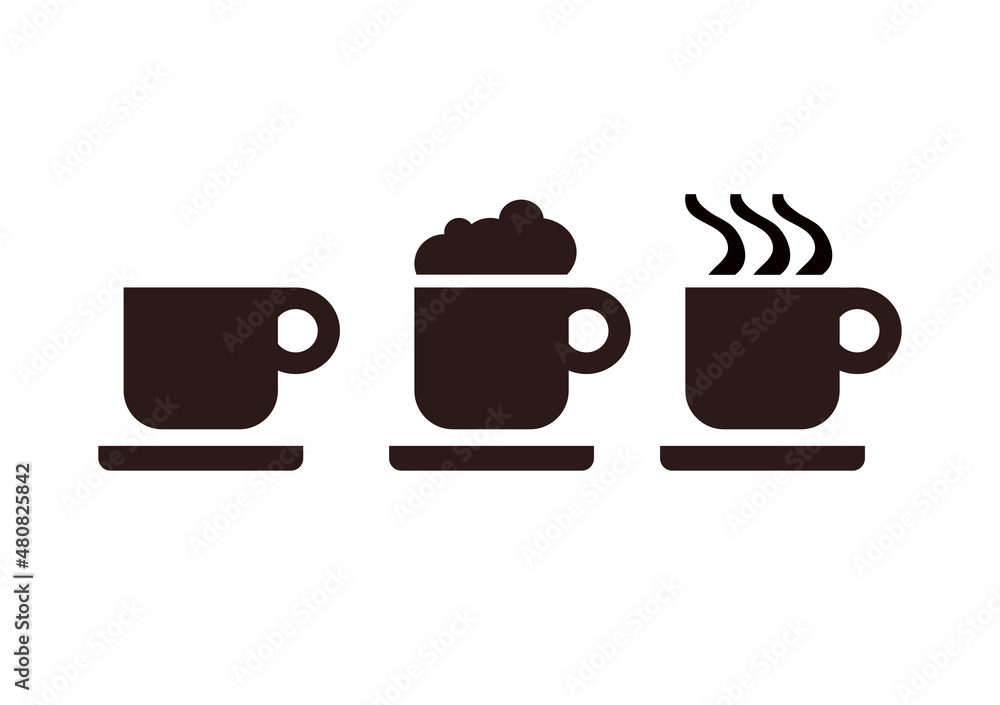 Hot drink cup vector icon. Cup with coffee or tea black symbol isolated. Hot drink cup vector icon. Cup with coffee or tea black symbol isolated.