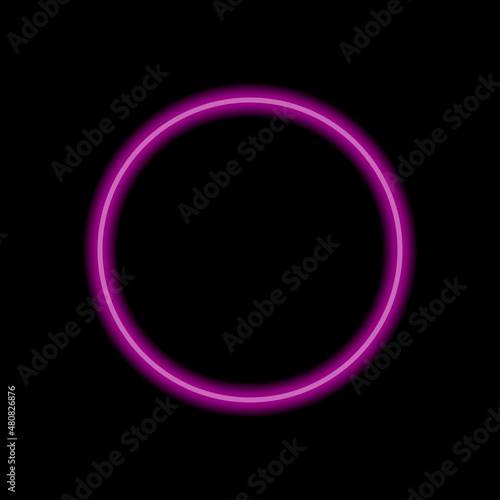 Rec, musical simple icon. Flat desing. Purple neon on black background.ai