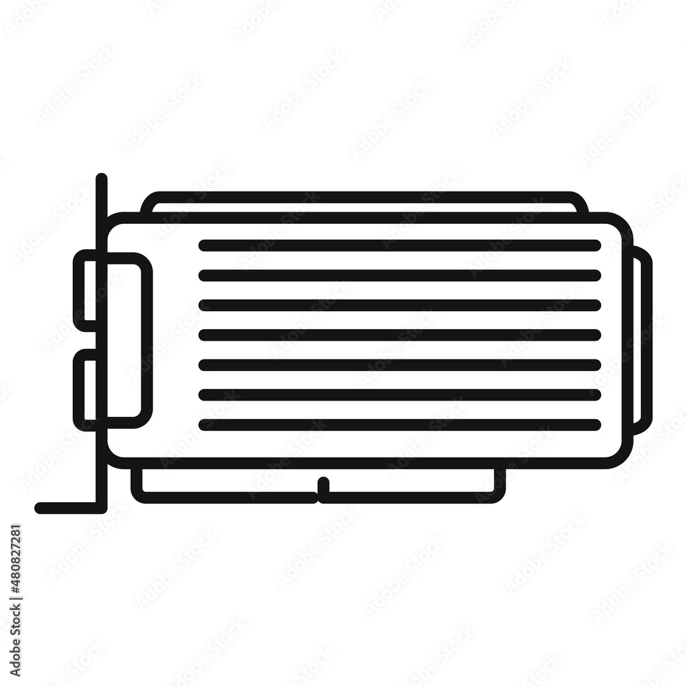 Fototapeta premium Video card cooler icon outline vector. Computer gpu