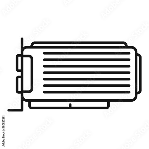 Video card cooler icon outline vector. Computer gpu