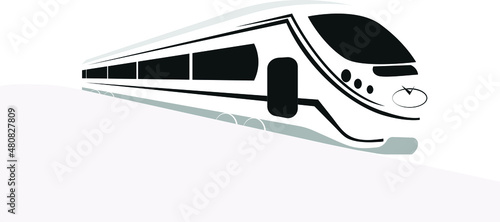 Creative scetch black train icon illustration, isolated simple vector symbol on white background, eps 10, silhouette transportation,railroad and railway, metro and subway, drawing objects, logo style
