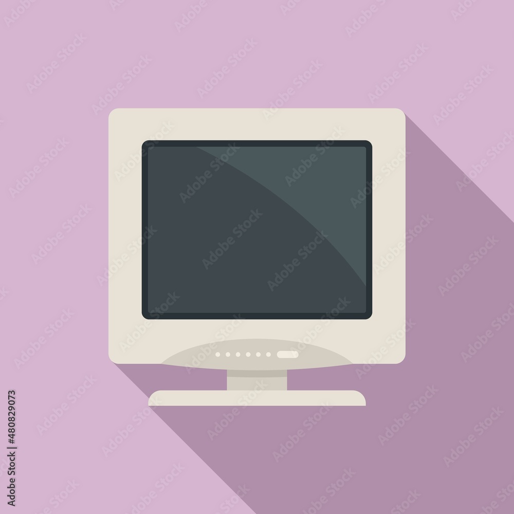 Monitor technology icon flat vector. Computer screen Monitor technology icon flat vector. Computer screen