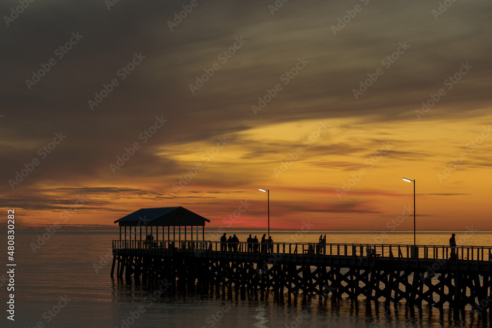 sunset at the pier