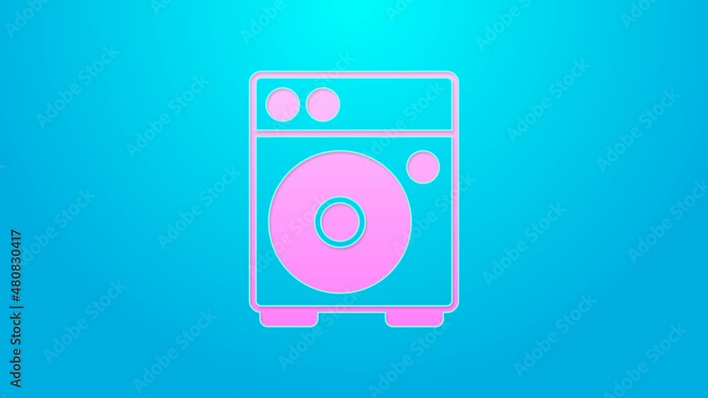 Pink line Guitar amplifier icon isolated on blue background. Musical instrument. 4K Video motion graphic animation Pink line Guitar amplifier icon isolated on blue background. Musical instrument. 4K Video motion graphic animation
