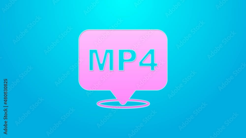 Pink line MP4 file document. Download mp4 button icon isolated on blue background. MP4 file symbol. 4K Video motion graphic animation Pink line MP4 file document. Download mp4 button icon isolated on blue background. MP4 file symbol. 4K Video motion graphic animation