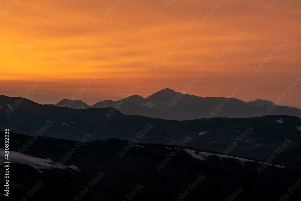 Orange Glow During Sunset in the Rockies