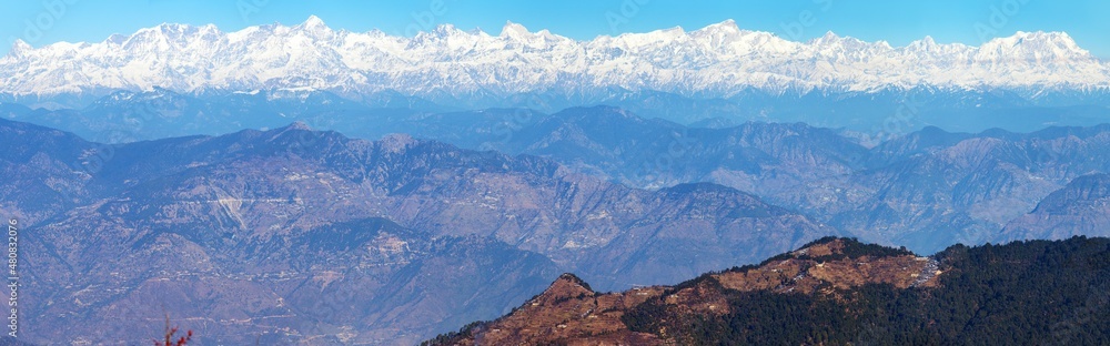 Mount Chaukhamba Himalaya mountain panorama India