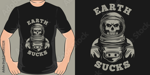 This Earth Sucks design is perfect for print and merchandising.
You can print this design on a T-Shirt, Hoodie, Poster, Sticker, Pillow and more merchandising according to your needs.
