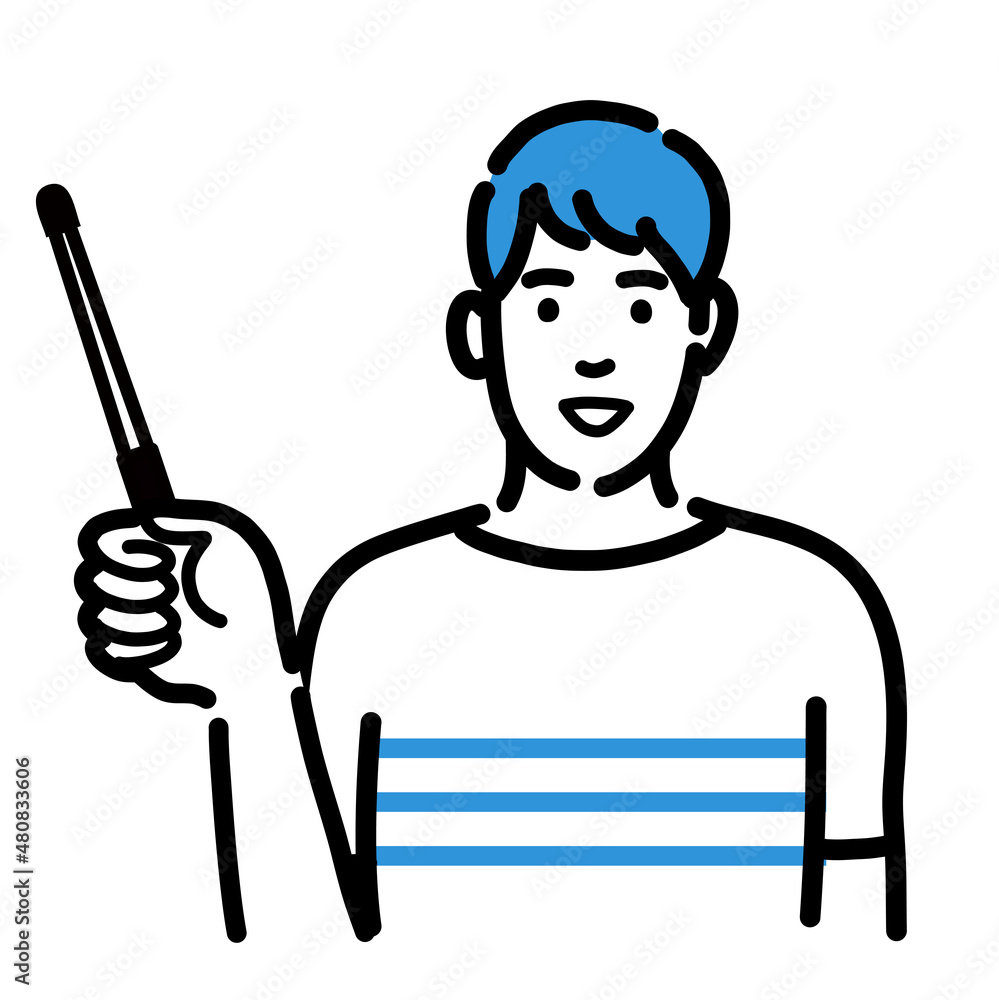 指し棒で解説をしている男性 指し棒で解説をしている男性