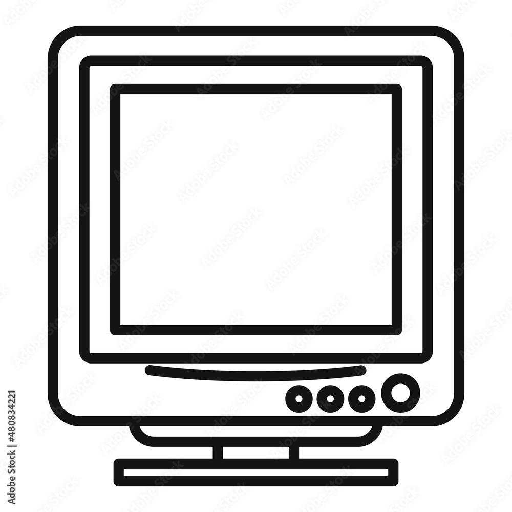 Blank display icon outline vector. Computer pc Blank display icon outline vector. Computer pc