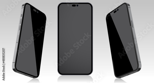 Smartphone blank screen, phone mockup. Template for infographics or presentation UI design interface