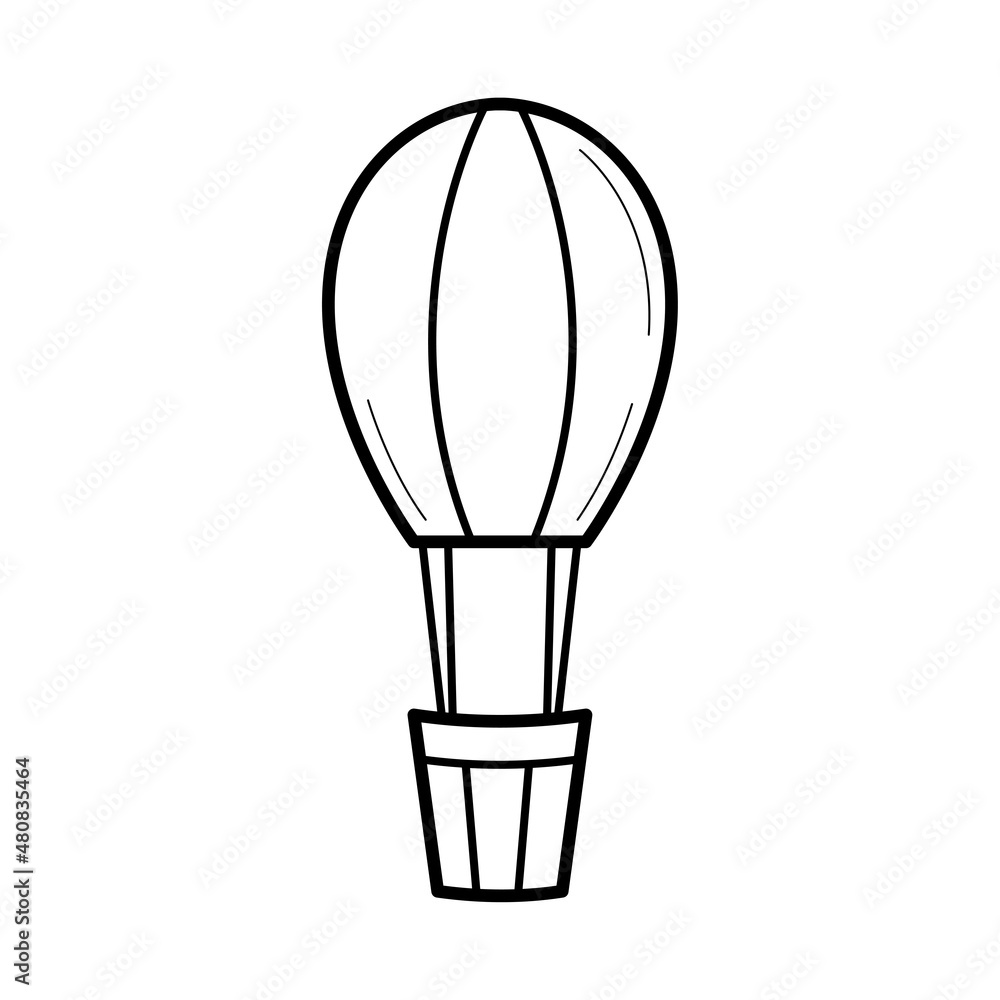 Air balloon. Hand drawn icon in sketch doodle style. Isolated vector illustration. Air balloon. Hand drawn icon in sketch doodle style. Isolated vector illustration.