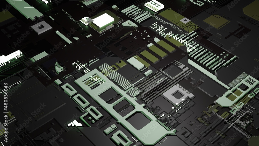 Technological background of a circuit board of a computer mainly green colours Technological background of a circuit board of a computer mainly green colours