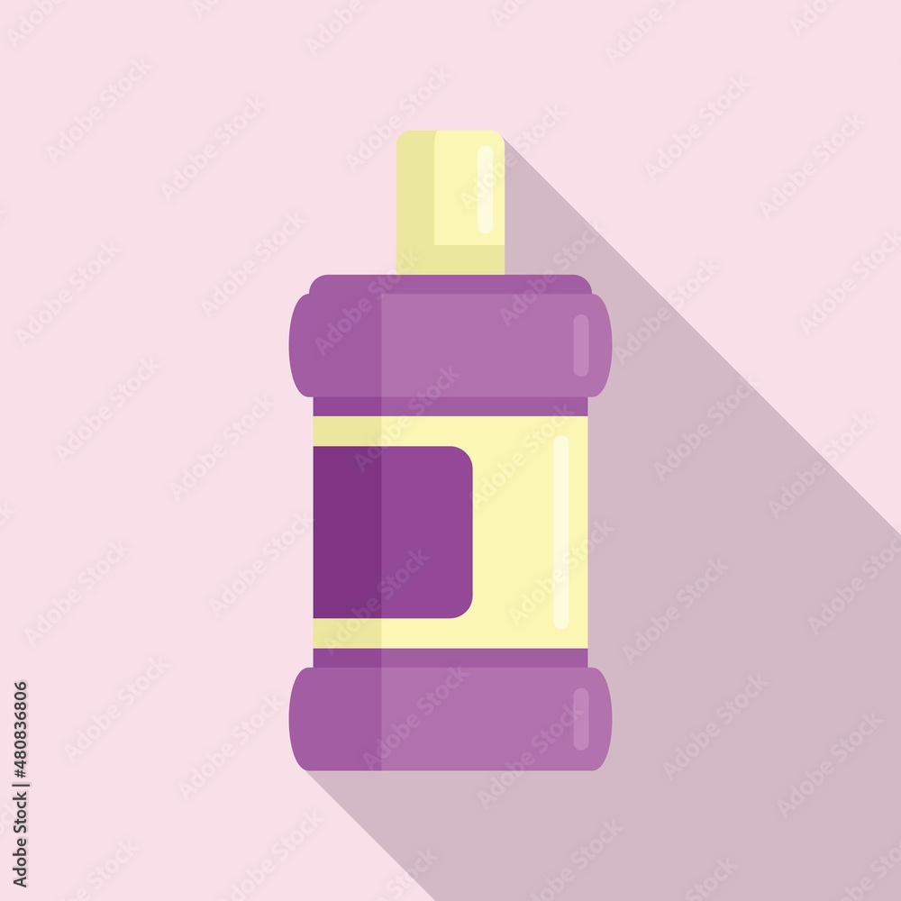 Mint mouthwash icon flat vector. Dental wash