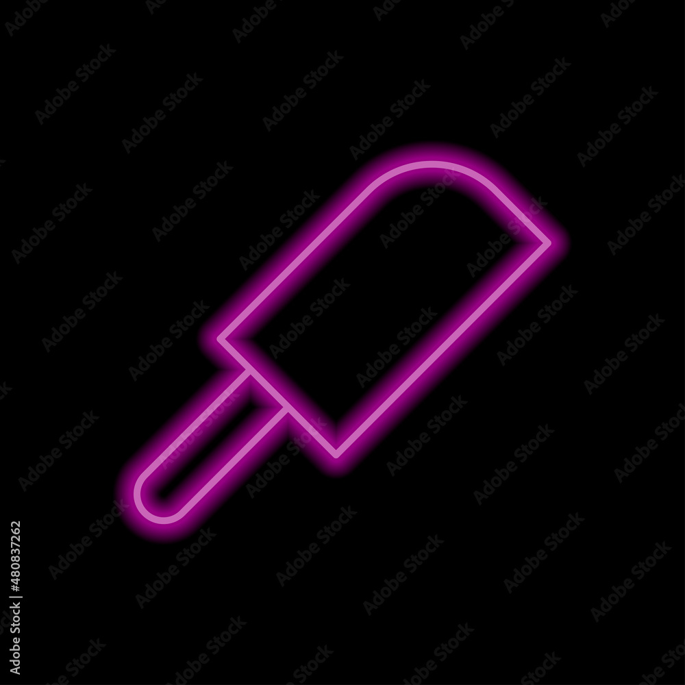 Knife simple icon. Flat desing. Purple neon on black background.ai Knife simple icon. Flat desing. Purple neon on black background.ai