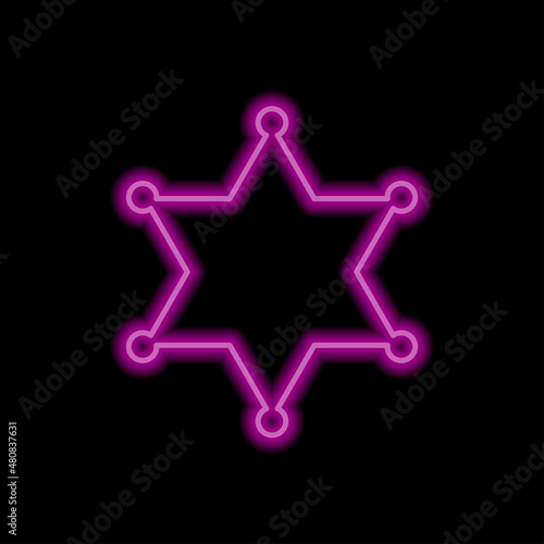 Wallpaper Mural Police simple icon. Flat desing. Purple neon on black background.ai Torontodigital.ca