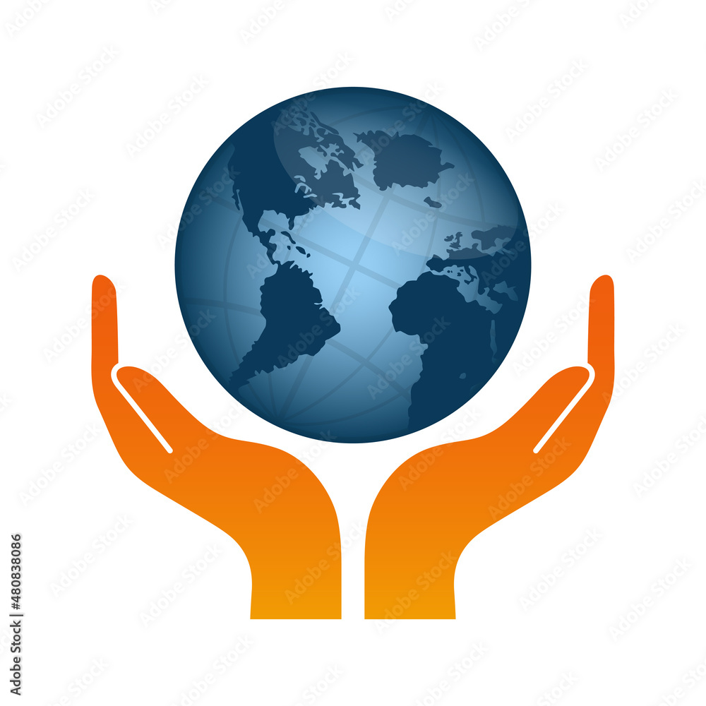 Save earth logo design template. Save globe logo vector icon. Stock ...
