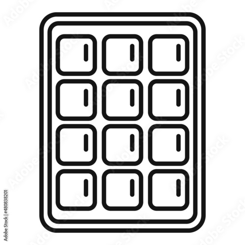 Fridge ice cube tray icon outline vector. Form container