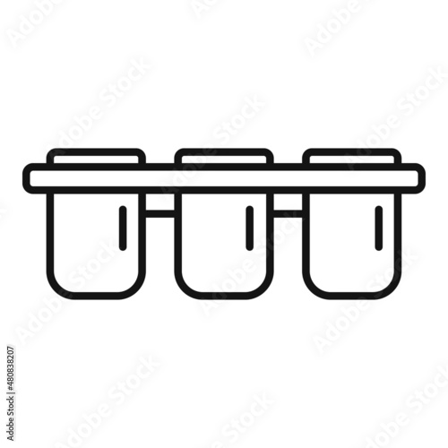 Icebox icon outline vector. Ice cube tray