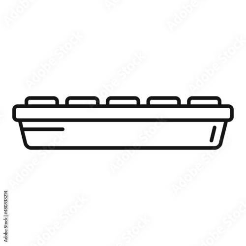 Square ice cube tray icon outline vector. Water container